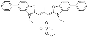 5-PHENYL-3-ETHYL-2-(2-METHYL-3-(5-PHENYL-3-ETHYL-2,3-DIHYDRO-BENZOXAZOL-2-YLIDENE)-1-PROPENYL)-BENZOXAZOLIUM ETHYLSULFATE CAS#: 82557-14-0