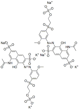 5-acetamido-4-hydroxy-3-[[2-methoxy-5-[[2-(sulphooxy)ethyl]sulphonyl]phenyl]azo]naphthalene-2,7-disulphonic acid, potassium sodium salt CAS#: 85940-67-6