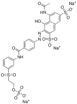 5-(acetamido)-4-hydroxy-3-[[4-[[[3-[[2-(sulphooxy)ethyl]sulphonyl]phenyl]amino]carbonyl]phenyl]azo]naphthalene-2,7-disulphonic acid, sodium salt CAS#: 85940-66-5