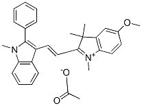 5-methoxy-1,3,3-trimethyl-2-[2-(1-methyl-2-phenyl-1H-indol-3-yl)vinyl]-3H-indolium acetate CAS#: 83969-06-6