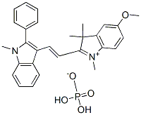 5-methoxy-1,3,3-trimethyl-2-[2-(1-methyl-2-phenyl-1H-indol-3-yl)vinyl]-3H-indolium dihydrogen phosphate CAS#: 83969-05-5