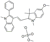 5-methoxy-1,3,3-trimethyl-2-[2-(1-methyl-2-phenyl-1H-indol-3-yl)vinyl]-3H-indolium methyl sulphate CAS#: 85294-28-6