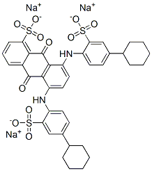 5,8-bis[(4-cyclohexyl-2-sulphophenyl)amino]-9,10-dihydro-9,10-dioxoanthracenesulphonic acid, sodium salt CAS#: 83027-62-7