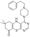 5H-Pyrimido(4,5-b)(1,4)benzothiazin-9(6H)-one, 7,8-dihydro-7,7-dimethy l-4-(4-(2-phenylethyl)-1-piperazinyl)- CAS#: 84744-88-7