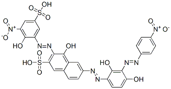 6-[[2,4-dihydroxy-3-[(4-nitrophenyl)azo]phenyl]azo]-4-hydroxy-3-[(2-hydroxy-3-nitro-5-sulphophenyl)azo]naphthalene-2-sulphonic acid CAS#: 80301-65-1