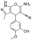 6-AMINO-4-(3-HYDROXY-4-METHOXY-PHENYL)-3-METHYL-1,4-DIHYDRO-PYRANO[2,3-C]PYRAZOLE-5-CARBONITRILE CAS#: 89607-47-6