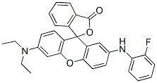 6'-Diethylamino-2'-(o-fluoroanilino)spiro[phthalide-3,9'-[9H]xanthene] CAS#: 87454-84-0