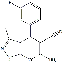 6-amino-4-(3-fluorophenyl)-3-methyl-1,4-dihydropyrano[2,3-c]pyrazole-5-carbonitrile CAS#: 89607-36-3