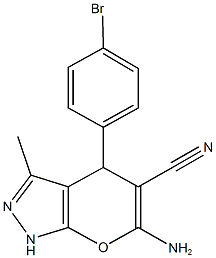 6-amino-4-(4-bromophenyl)-3-methyl-1,4-dihydropyrano[2,3-c]pyrazole-5-carbonitrile CAS#: 89607-40-9