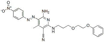 6-amino-4-methyl-5-[(4-nitrophenyl)azo]-2-[[3-(2-phenoxyethoxy)propyl]amino]nicotinonitrile CAS#: 85409-74-1