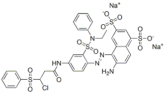 6-amino-5-[[4-[[3-chloro-1-oxo-3-(phenylsulphonyl)propyl]amino]-2-[(ethylphenylamino)sulphonyl]phenyl]azo]naphthalene-1,3-disulphonic acid, sodium salt CAS#: 83784-03-6