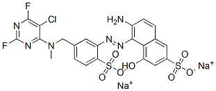 6-amino-5-[[5-[[(5-chloro-2,6-difluoro-4-pyrimidinyl)methylamino]methyl]-2-sulphophenyl]azo]-4-hydroxynaphthalene-2-sulphonic acid, sodium salt CAS#: 83399-76-2