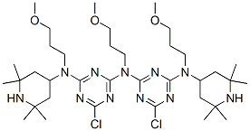 6-chloro-N-[4-chloro-6-[(3-methoxypropyl)(2,2,6,6-tetramethylpiperidin-4-yl)amino]-1,3,5-triazin-2-yl]-N,N'-bis(3-methoxypropyl)-N'-(2,2,6,6-tetramethylpiperidin-4-yl)-1,3,5-triazine-2,4-diamine CAS#: 85099-19-0