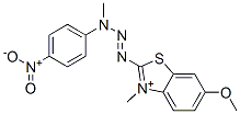 6-methoxy-3-methyl-2-[3-methyl-3-(4-nitrophenyl)-1-triazenyl]-Benzothiazolium CAS#: 89923-56-8
