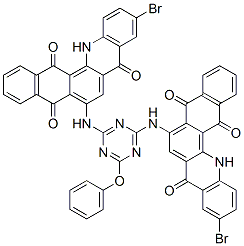 6,6'-[(6-phenoxy-1,3,5-triazine-2,4-diyl)diimino]bis[10-bromonaphth[2,3-c]acridine-5,8,14(13H)-trione] CAS#: 83949-89-7