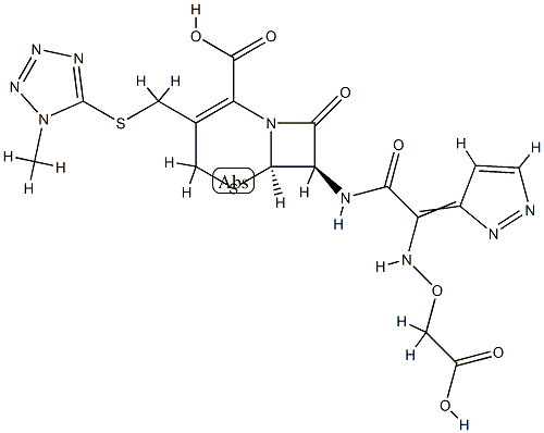 (6R,7R)-7-[[(2Z)-2-(carboxymethoxyamino)-2-pyrazol-3-ylidene-acetyl]am ino]-3-[(1-methyltetrazol-5-yl)sulfanylmethyl]-8-oxo-5-thia-1-azabicyc lo[4.2.0]oct-2-ene-2-carboxylic acid CAS#: 84080-55-7