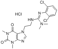 7-(2-(2-(2,6-Dichlorophenyl)-3,3-dimethylguanidino)ethyl)theophylline hydrochloride CAS#: 85461-01-4