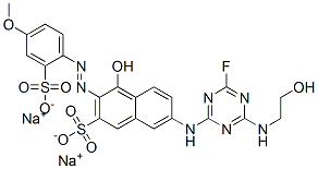 7-[[4-fluoro-6-[(2-hydroxyethyl)amino]-1,3,5-triazin-2-yl]amino]-4-hydroxy-3-[(4-methoxy-2-sulphophenyl)azo]naphthalene-2-sulphonic acid, sodium salt CAS#: 83400-04-8
