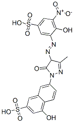 7-[4,5-dihydro-4-[(2-hydroxy-3-nitro-5-sulphophenyl)azo]-3-methyl-5-oxo-1H-pyrazol-1-yl]-4-hydroxynaphthalene-2-sulphonic acid CAS#: 85136-00-1