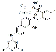 7-[(4,6-dichloro-1,3,5-triazin-2-yl)amino]-4-hydroxy-3-[(4-methyl-2-sulphophenyl)azo]naphthalene-2-sulphonic acid, potassium sodium salt CAS#: 85958-99-2