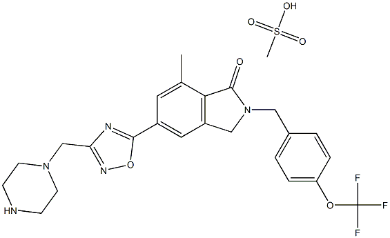 7-Methyl-5-[(3-piperazin-1-ylMethyl)-1,2,4-oxadiazol-5-yl-]-2-[4-(trifluoroMethoxy)benzyl]-2,3-dihydro-1H-isoindol-1-one Methanesulphonate CAS#: 802904-66-1