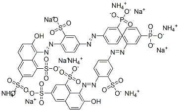 7-hydroxy-8-[[4-[(3-phosphonophenyl)azo]-2-sulphophenyl]azo]naphthalene-1,3-disulphonic acid, ammonium sodium salt CAS#: 85099-46-3