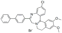 7H-ISOQUINO(2,1-d)(1,4)BENZODIAZEPIN-8-IUM, 9,10-DIHYDRO-6-(4-BIPHENYL YL)-3-CHLO CAS#: 82802-96-8