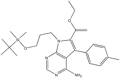 7H-Pyrrolo[2,3-d]pyriMidin-4-aMine, 7-[3-[[(1,1-diMethylethyl)diMethylsilyl]oxy]propyl]-6-(1-ethoxyethenyl)-5-(4-Methylphenyl)- CAS#: 821794-86-9