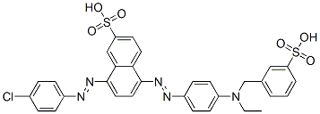 8-[(4-chlorophenyl)azo]-5-[[4-[ethyl[(3-sulfophenyl)methyl]amino]phenyl]azo]naphthalene-2-sulphonic acid CAS#: 85977-48-6