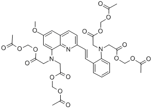 8-BIS[CARBOXYMETHYL]AMINO-2-[2-(2-BIS[CARBOXYMETHYL]-AMINOPHENYL)ETHENYL]-6-METHOXY-QUINOLINE TETRA[ACETOXYMETHYL] ESTER CAS#: 86293-31-4