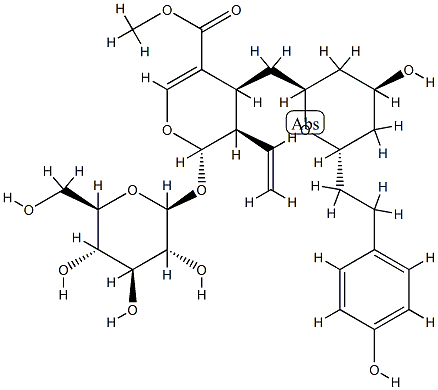 (2S)-3α-Ethenyl-2β-(β-D-glucopyranosyloxy)-3,4-dihydro-4α-[[(2S,4S,6S)-tetrahydro-4-hydroxy-6-[2-(4-hydroxyphenyl)ethyl]-2H-pyran-2-yl]methyl]-2H-pyran-5-carboxylic acid methyl ester CAS#: 81445-76-3