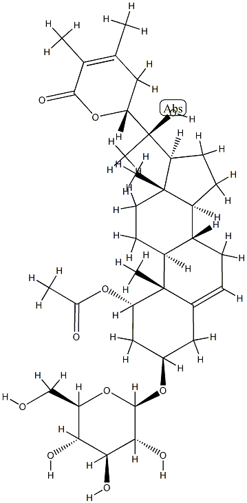 [22R,(+)]-1α-Acetyloxy-3β-[(β-D-glucopyranosyl)oxy]-20,22-dihydroxyergosta-5,24-diene-26-oic acid 26,22-lactone CAS#: 82087-30-7