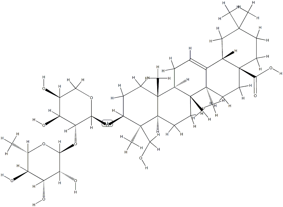 3β-[[2-O-(6-Deoxy-α-L-mannopyranosyl)-α-L-arabinopyranosyl]oxy]-24-hydroxy-5α-olean-12-en-28-oic acid CAS#: 83864-73-7