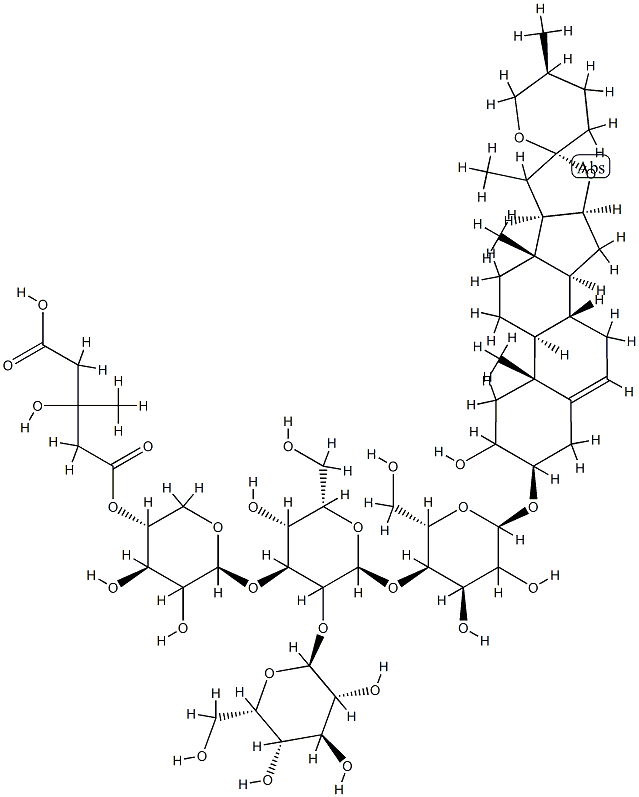 [(25R)-2α-Hydroxyspirost-5-en-3β-yl]4-O-[2-O-(β-D-glucopyranosyl)-3-O-[4-O-(4-carboxy-3-hydroxy-3-methylbutyryl)-β-D-xylopyranosyl]-β-D-glucopyranosyl]-β-D-galactopyranoside CAS#: 86408-16-4