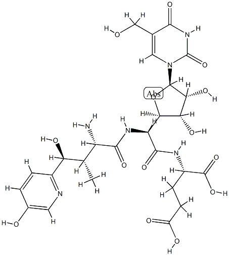N-[2-[(2R)-5α-[3,4-Dihydro-5-(hydroxymethyl)-2,4-dioxopyrimidin-1(2H)-yl]tetrahydro-3β,4β-dihydroxyfuran-2α-yl]-N-[(3S,4S)-4-hydroxy-4-(5-hydroxypyridin-2-yl)-L-valyl]-L-glycyl]-L-glutamic acid CAS#: 89156-91-2