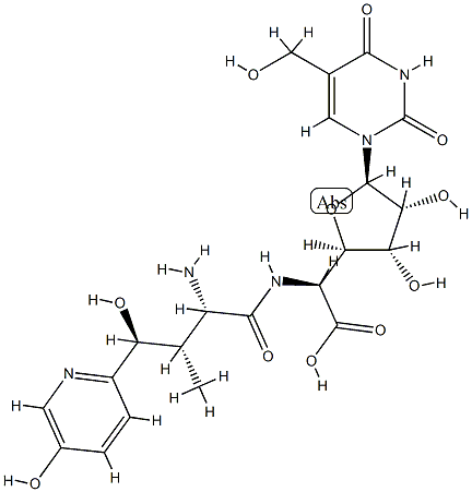 5-[[(2S,3S,4S)-2-Amino-4-hydroxy-4-(5-hydroxy-2-pyridinyl)-3-methyl-1-oxobutyl]amino]-1-[3,4-dihydro-5-(hydroxymethyl)-2,4-dioxopyrimidin-1(2H)-yl]-1,5-dideoxy-β-D-allofuranuronic acid CAS#: 89156-92-3