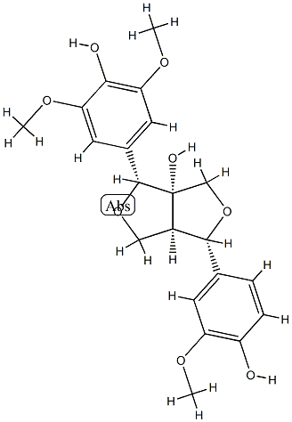 (3R)-3α-(4-Hydroxy-3,5-dimethoxyphenyl)-6α-[4-hydroxy-3-methoxyphenyl]-3a,4,6,6aα-tetrahydro-1H,3H-furo[3,4-c]furan-3aα-ol CAS#: 89199-97-3