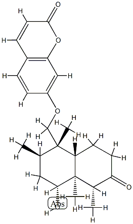 (+)-7-[[(1S,8aα)-Decahydro-4β-hydroxy-1,2α,4aβ,5β-tetramethyl-6-oxonaphthalene-1β-yl]methoxy]-2H-1-benzopyran-2-one CAS#: 89803-98-5