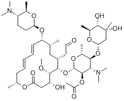 9-O-[(5S,6R)-5-(Dimethylamino)tetrahydro-6-methyl-2H-pyran-2-yl]-leucomycin V 2A-Acetate CAS#: 89000-32-8