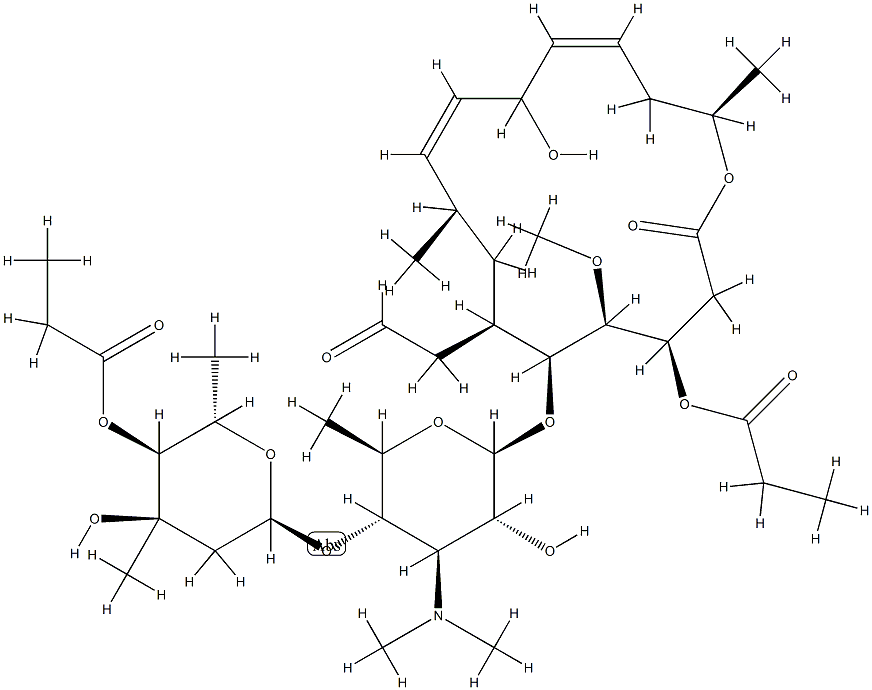 9,10-Didehydro-9-deoxy-10,11-dihydro-11-hydroxyleucomycin V 3,4''-dipropionate CAS#: 85316-17-2