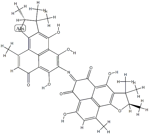 (9R)-5-[[(9R)-8,9-Dihydro-3,4,7-trihydroxy-1,8,8,9-tetramethyl-6-oxo-6H-phenaleno[1,2-b]furan-5-yl]imino]-8,9-dihydro-3,7-dihydroxy-1,8,8,9-tetramethyl-4H-phenaleno[1,2-b]furan-4,6(5H)-dione CAS#: 86884-02-8