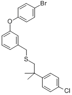 Benzene, 1-(4-bromophenoxy)-3-(((2-(4-chlorophenyl)-2-methylpropyl)thi o)methyl)- CAS#: 80843-89-6