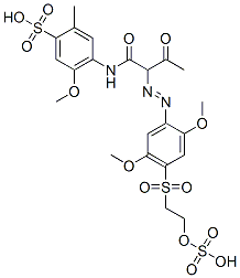Benzenesulfonic acid, 4-2-2,5-dimethoxy-4-2-(sulfooxy)ethylsulfonylphenylazo-1,3-dioxobutylamino-5-methoxy-2-methyl- CAS#: 82391-15-9