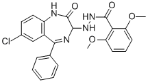 Benzoic acid, 2,6-dimethoxy-, 2-(7-chloro-2,3-dihydro-2-oxo-5-phenyl-1 H-1,4-benzodiazepin-3-yl)hydrazide CAS#: 84044-28-0