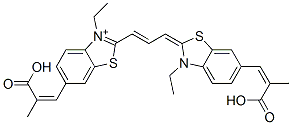 Benzothiazolium,  6-(2-carboxypropenyl)-2-[3-[6-(2-carboxypropenyl)-3-ethyl-2-benzothiazolinylidene]propenyl]-3-ethyl-  (8CI) CAS#: 801144-03-6