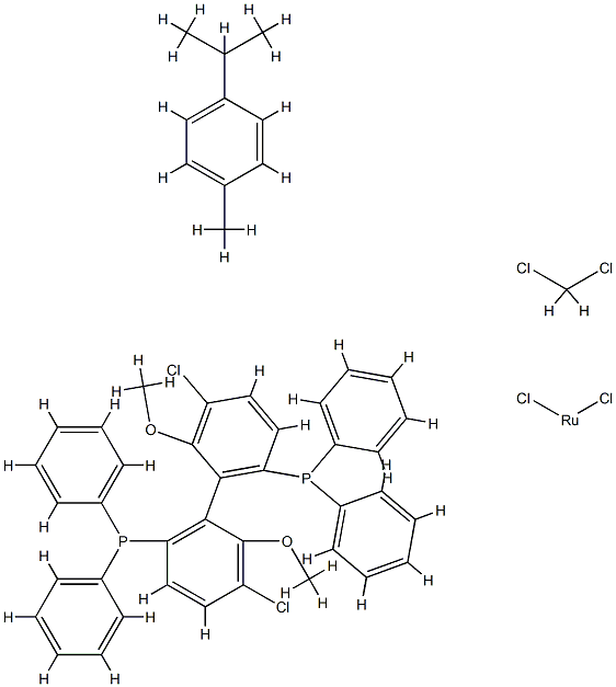 Chloro[(S)-(-)-5,5'-dichloro-6,6'-dimethoxy-2,2'-bis(diphenylphosphino)-1,1'-biphenyl](p-cymene)ruthenium(II)chlorideCH2Cl2adduct CAS#: 821793-35-5