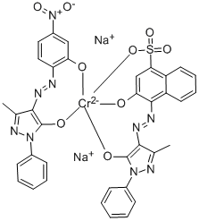 Chromate(2-), [2,4-dihydro-4-[(2-hydroxy-4-nitrophenyl)azo]-5-methyl-2-phenyl-3H-pyrazol-3-onato(2-)][4-[(4,5-dihydro-3-methyl-5-oxo-1-phenyl-1H-pyrazol-4-yl)azo]-3-hydroxy-1-naphthalenesulfonato(3-)]-, disodium CAS#: 83833-37-8