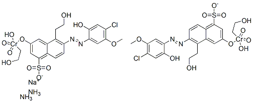 Chromate(3-), bis[6-[(4-chloro-2-hydroxy-5-methoxyphenyl)azo]-5-hydroxy-1-naphthalenesulfonato(3-)]-, diethanolamine sodium salts CAS#: 85005-53-4