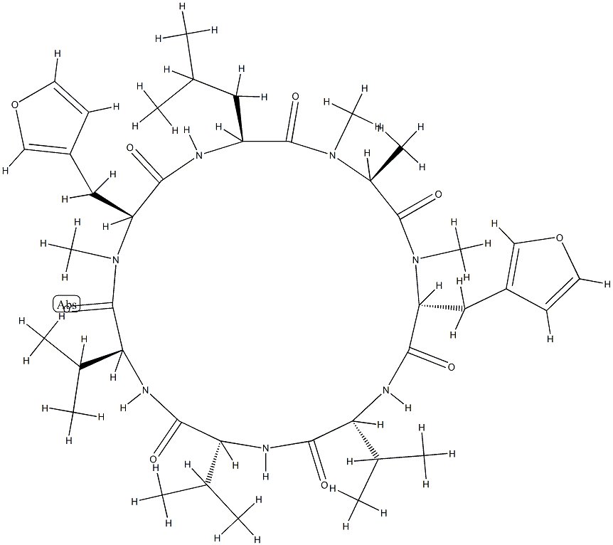 Cyclo[D-Val-D-Val-L-Val-N-methyl-3-(3-furyl)-L-Ala-L-Leu-N-methyl-L-Ala-N-methyl-3-(3-furyl)-D-Ala-] CAS#: 85875-25-8