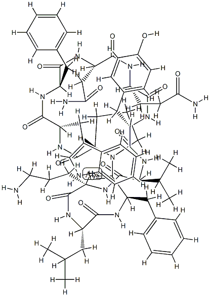 Cyclo(L-Asn-L-Gln-L-Tyr-L-Val-L-Orn-L-Leu-D-Phe-L-Pro-L-Trp-D-Phe-) CAS#: 865-28-1